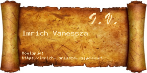 Imrich Vanessza névjegykártya